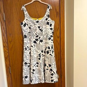 Floral Black and White Dress